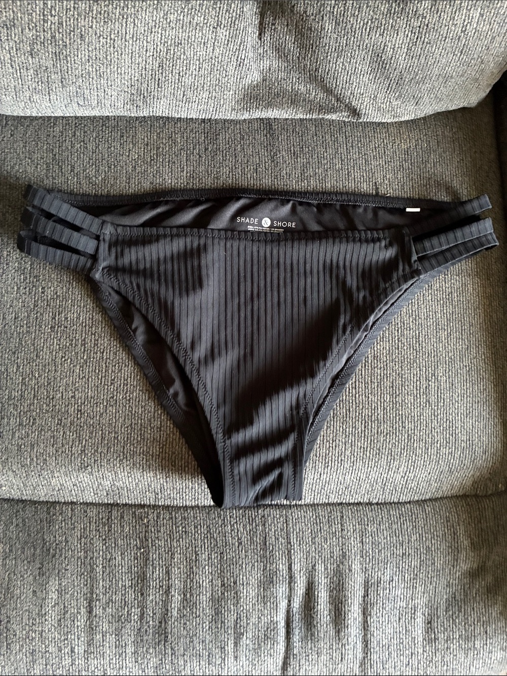 Black Ribbed Bikini Bottoms